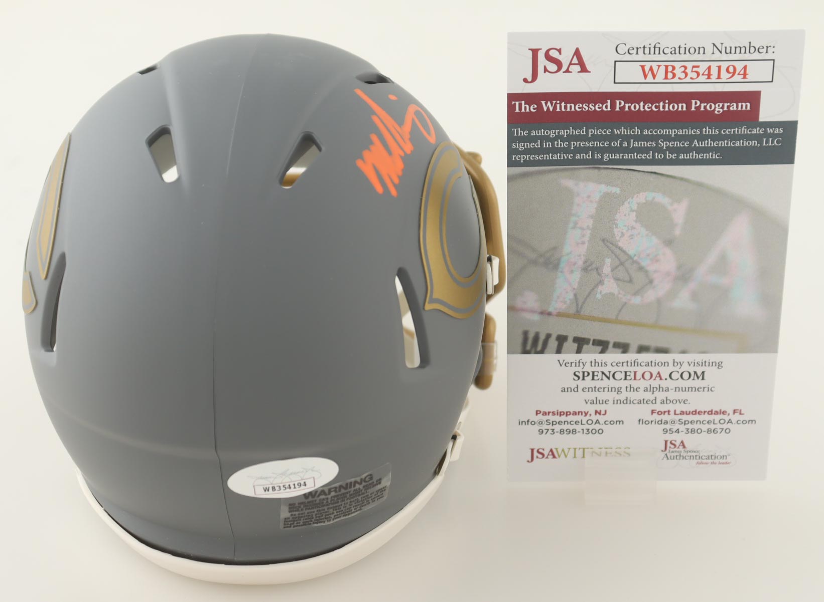 Mike Singletary Signed Bears Slate Alternate Speed Mini Helmet (JSA) at PristineAuction.com Mike Singletary Signed Bears Slate Alternate Speed Mini Helmet (JSA) at PristineAuction.com
