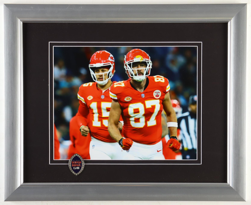 Travis Kelce Rhinestone Patrick Mahomes & Travis Kelce Chiefs Custom Framed Photo Display With ...