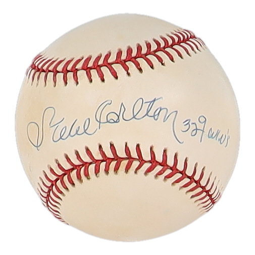 Steve Carlton Signed ONL Baseball Inscribed "329 Wins" (JSA) at PristineAuction.com Steve Carlton Signed ONL Baseball Inscribed "329 Wins" (JSA) at PristineAuction.com