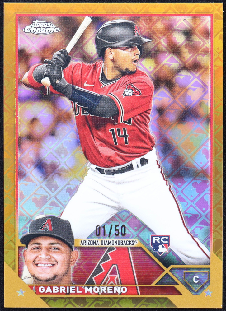 Gabriel Moreno 2023 Topps Chrome Logofractor Gold Refractors #189 RC #1/50