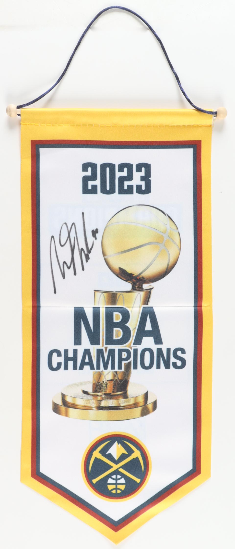 Aaron Gordon Signed Nuggets 2023 NBA Championship Mini Banner (Beckett) at PristineAuction.com Aaron Gordon Signed Nuggets 2023 NBA Championship Mini Banner (Beckett) at PristineAuction.com