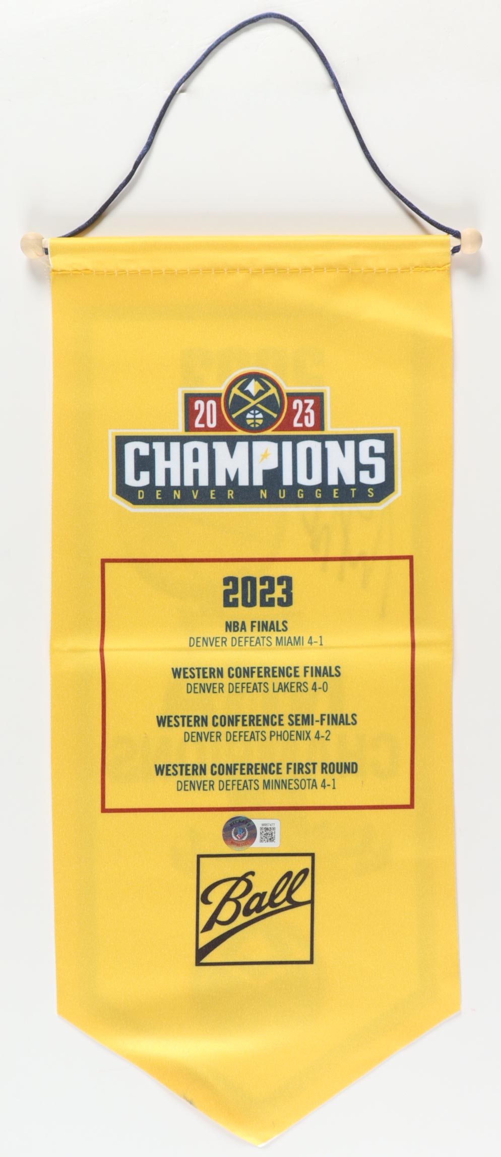 Aaron Gordon Signed Nuggets 2023 NBA Championship Mini Banner (Beckett) at PristineAuction.com Aaron Gordon Signed Nuggets 2023 NBA Championship Mini Banner (Beckett) at PristineAuction.com