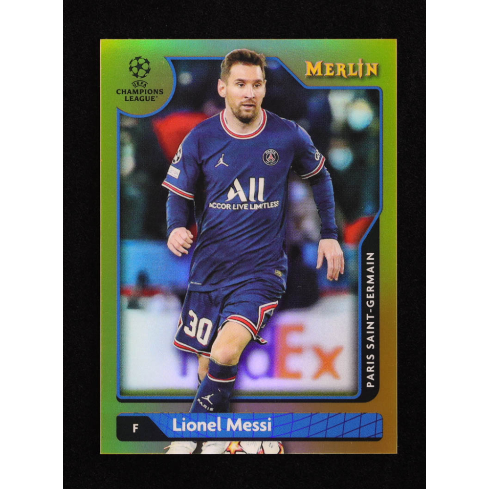 Lionel Messi 2021-22 Merlin UEFA Champions League Gold Refractors #30 ...
