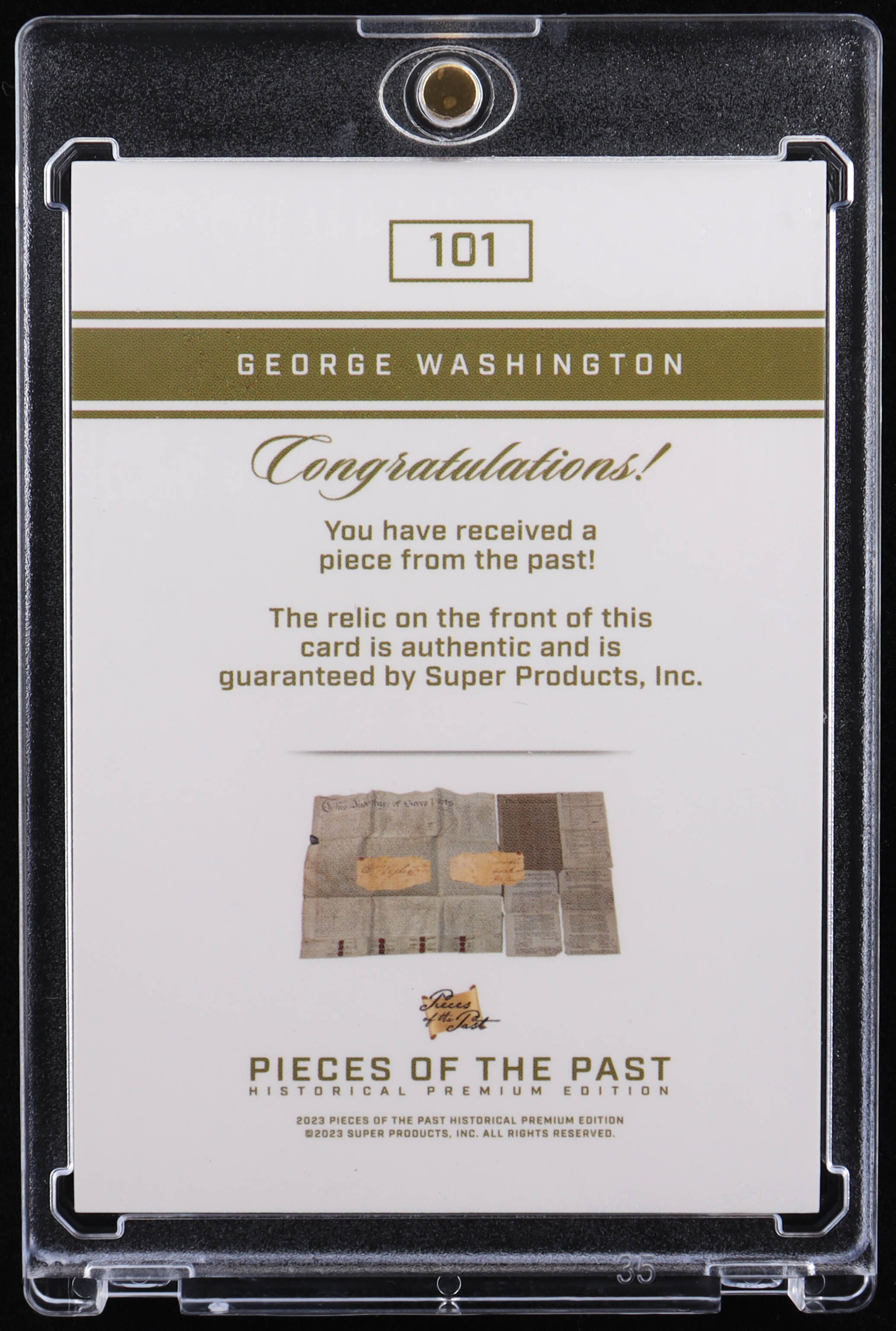George Washington 2023 Pieces of the Past Historical Premium Edition Relics #101 at PristineAuction.com George Washington 2023 Pieces of the Past Historical Premium Edition Relics #101 at PristineAuction.com
