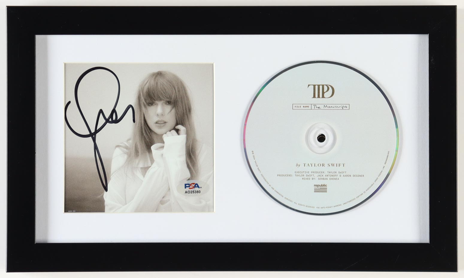Taylor Swift Signed Custom Framed "The Tortured Poets Department" CD Insert Display (PSA) at PristineAuction.com Taylor Swift Signed Custom Framed "The Tortured Poets Department" CD Insert Display (PSA) at PristineAuction.com