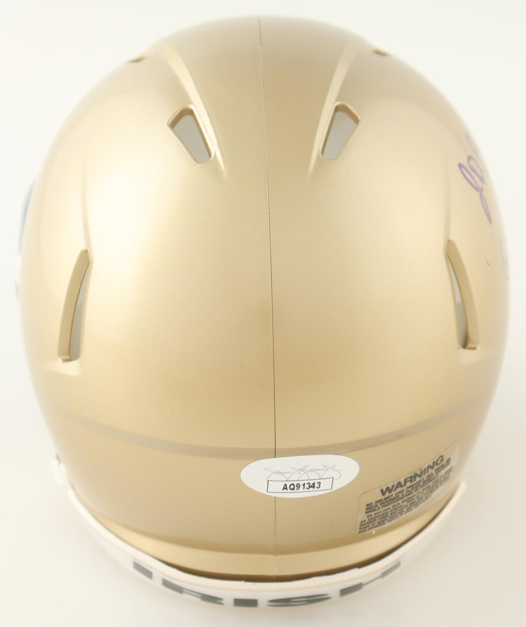 J.D. Bertrand Signed Notre Dame Fighting Irish Speed Mini Helmet Inscribed "Go Irish!" (JSA) at PristineAuction.com J.D. Bertrand Signed Notre Dame Fighting Irish Speed Mini Helmet Inscribed "Go Irish!" (JSA) at PristineAuction.com