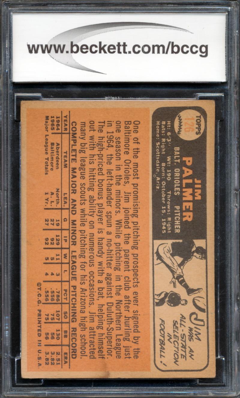 Jim Palmer 1966 Topps #126 RC (BCCG 8) at PristineAuction.com Jim Palmer 1966 Topps #126 RC (BCCG 8) at PristineAuction.com