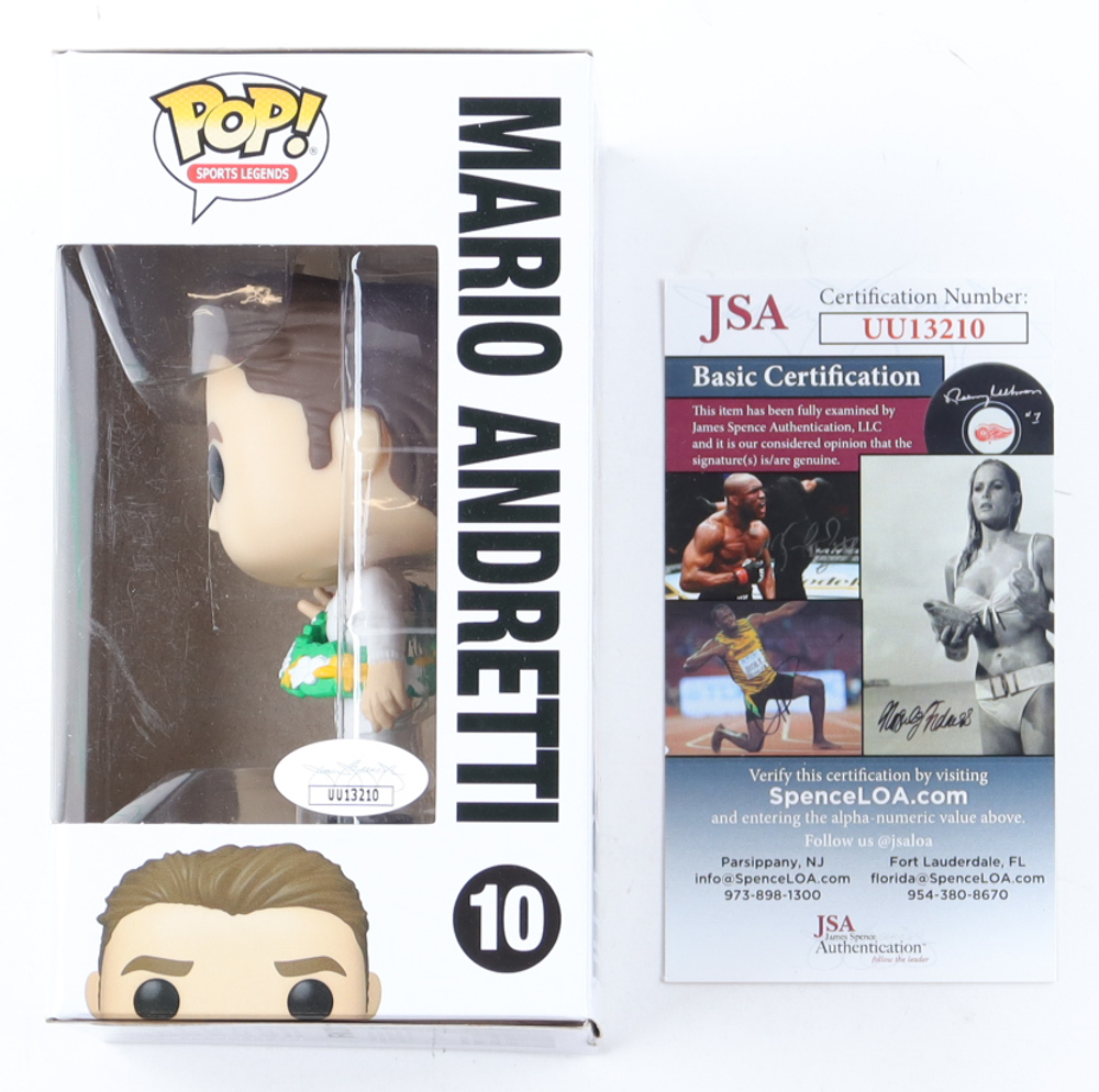 Mario Andretti Signed #10 Mario Andretti Funko Pop! Vinyl Figure (JSA) at PristineAuction.com Mario Andretti Signed #10 Mario Andretti Funko Pop! Vinyl Figure (JSA) at PristineAuction.com