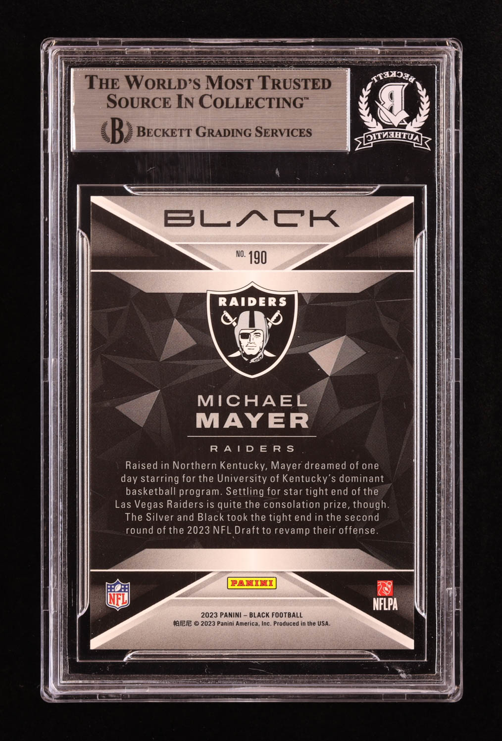 Michael Mayer Signed 2023 Panini Black Sapphire #190 #24/35 RC (BGS) at PristineAuction.com Michael Mayer Signed 2023 Panini Black Sapphire #190 #24/35 RC (BGS) at PristineAuction.com