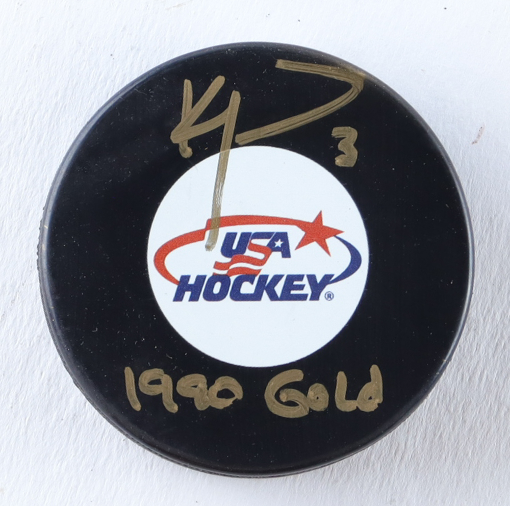 Ken Morrow Signed Team USA Logo Hockey Puck Inscribed "1980 Gold" (JSA) at PristineAuction.com Ken Morrow Signed Team USA Logo Hockey Puck Inscribed "1980 Gold" (JSA) at PristineAuction.com