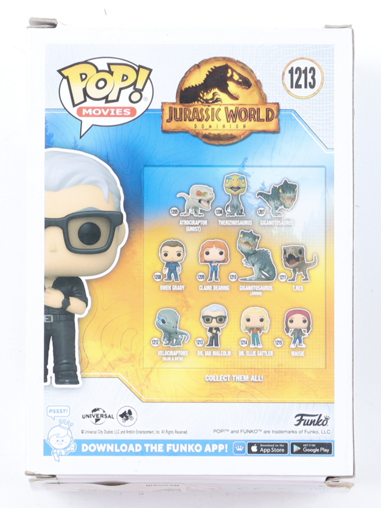 Jeff Goldblum Signed "Jurassic World: Dominion" #1213 Dr. Ian Malcom Funko Pop! Vinyl Figure (AutographCOA) at PristineAuction.com Jeff Goldblum Signed "Jurassic World: Dominion" #1213 Dr. Ian Malcom Funko Pop! Vinyl Figure (AutographCOA) at PristineAuction.com