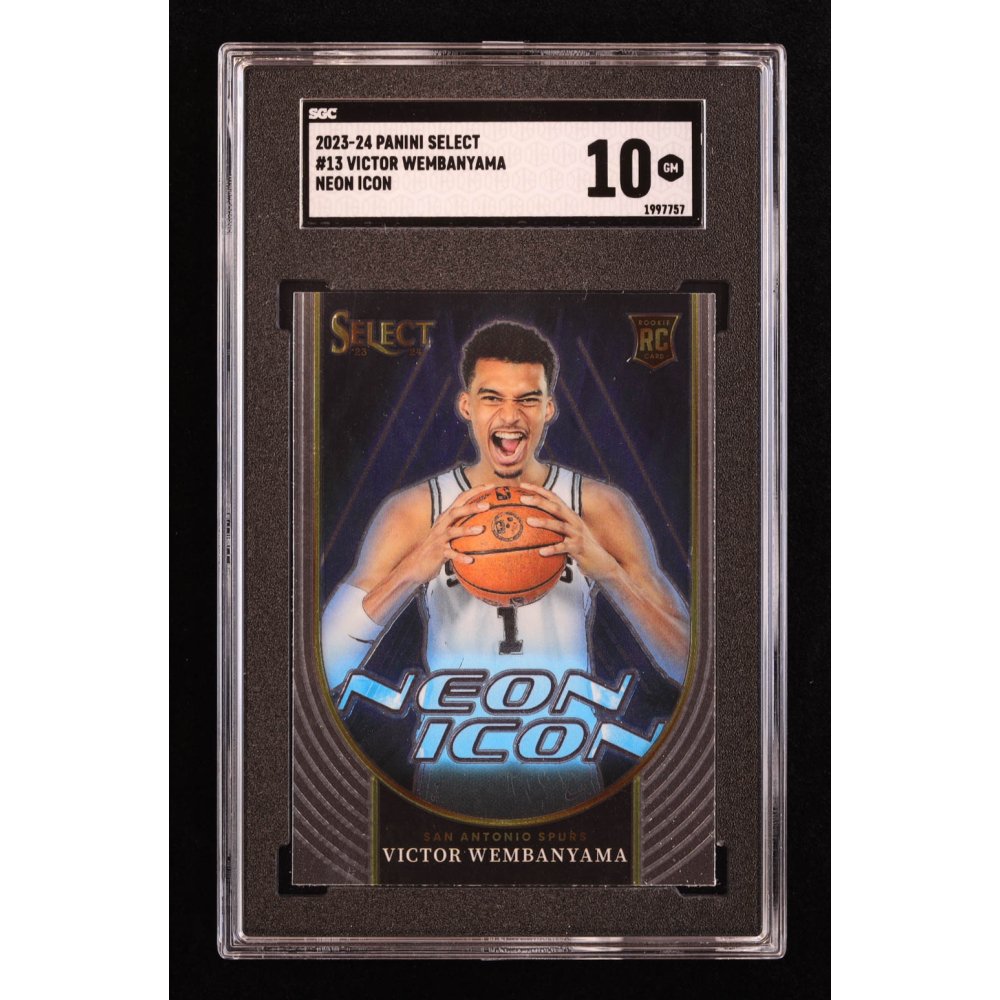 Victor Wembanyama 2023-24 Select Neon Icon #13 RC (SGC 10) at PristineAuction.com