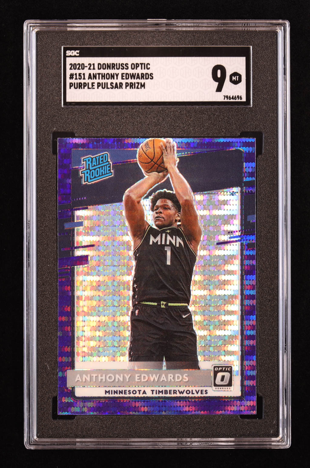 Anthony Edwards 2020-21 Donruss Optic Purple Pulsar #151 RR