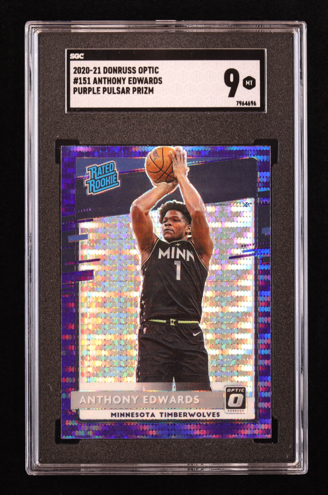 Anthony Edwards 2020-21 Donruss Optic Purple Pulsar #151 RR RC 