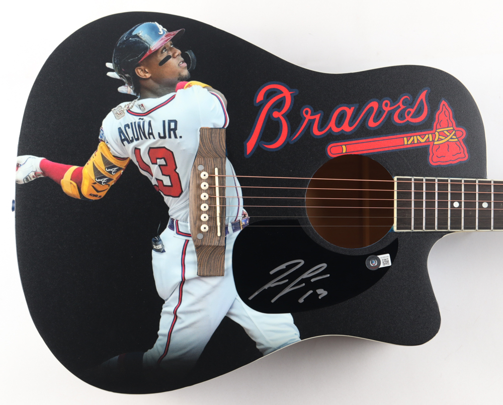 Ronald Acuna Jr. Signed Braves 41" Acoustic Guitar (Beckett) at PristineAuction.com Ronald Acuna Jr. Signed Braves 41" Acoustic Guitar (Beckett) at PristineAuction.com