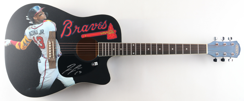 Ronald Acuna Jr. Signed Braves 41" Acoustic Guitar (Beckett) at PristineAuction.com Ronald Acuna Jr. Signed Braves 41" Acoustic Guitar (Beckett) at PristineAuction.com