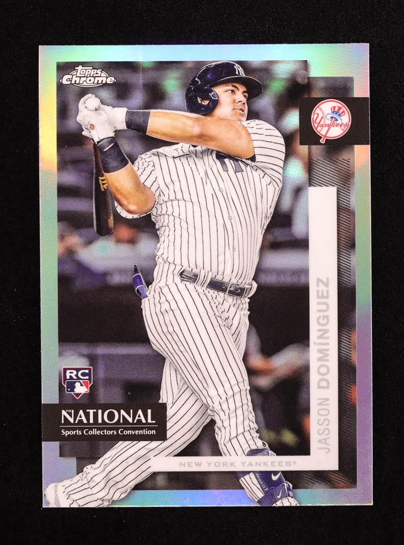 Jasson Dominguez 2024 Topps Chrome National Convention #MLB2 RC at PristineAuction.com Jasson Dominguez 2024 Topps Chrome National Convention #MLB2 RC at PristineAuction.com