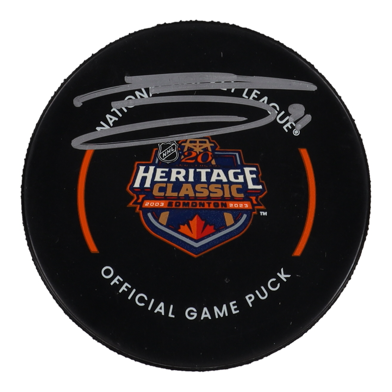 Evander Kane Signed 2023 Heritage Classic Logo Hockey Puck Puck (COJO) at PristineAuction.com Evander Kane Signed 2023 Heritage Classic Logo Hockey Puck Puck (COJO) at PristineAuction.com