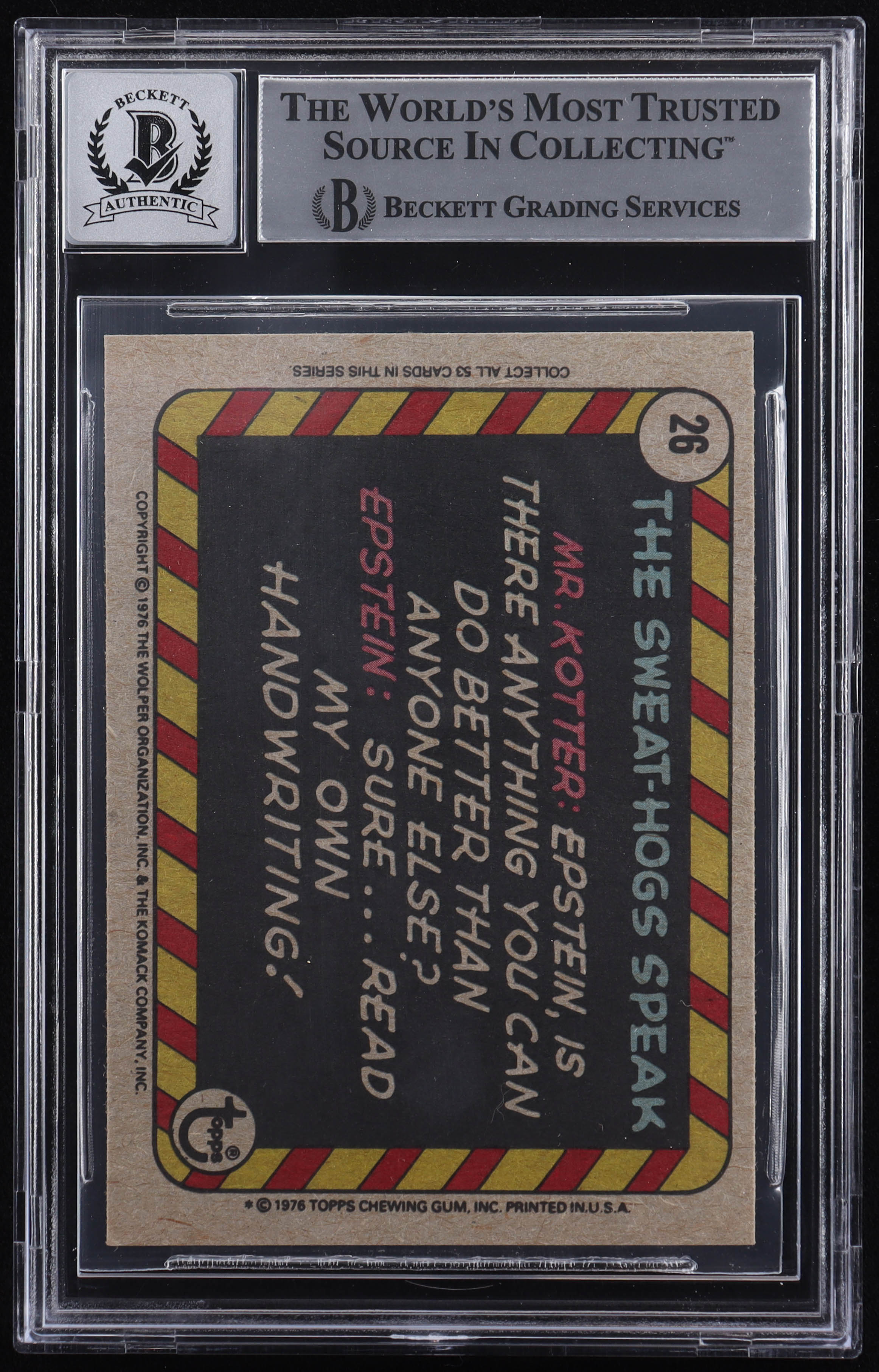 John Travolta Signed 1976 Topps Welcome Back Kotter #26 Too Bad They Haven't Got A Course In.. (BGS | Autograph Grade 10) at PristineAuction.com John Travolta Signed 1976 Topps Welcome Back Kotter #26 Too Bad They Haven't Got A Course In.. (BGS | Autograph Grade 10) at PristineAuction.com