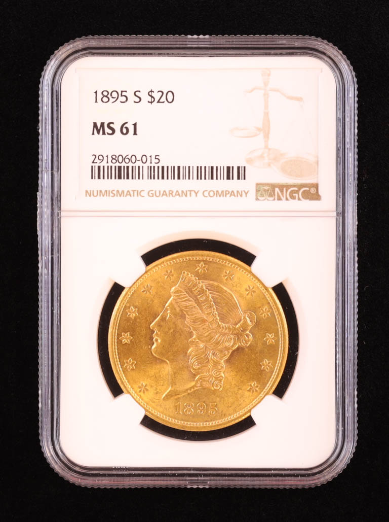 1895-S $20 Liberty Head Gold Double Eagle Coin (NGC MS61) at PristineAuction.com 1895-S $20 Liberty Head Gold Double Eagle Coin (NGC MS61) at PristineAuction.com