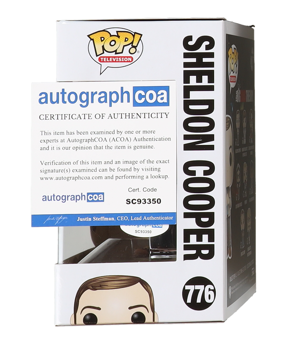 Jim Parsons Signed "The Big Bang Theory" #776 Sheldon Cooper Funko Pop! Vinyl Figure (ACOA) at PristineAuction.com Jim Parsons Signed "The Big Bang Theory" #776 Sheldon Cooper Funko Pop! Vinyl Figure (ACOA) at PristineAuction.com