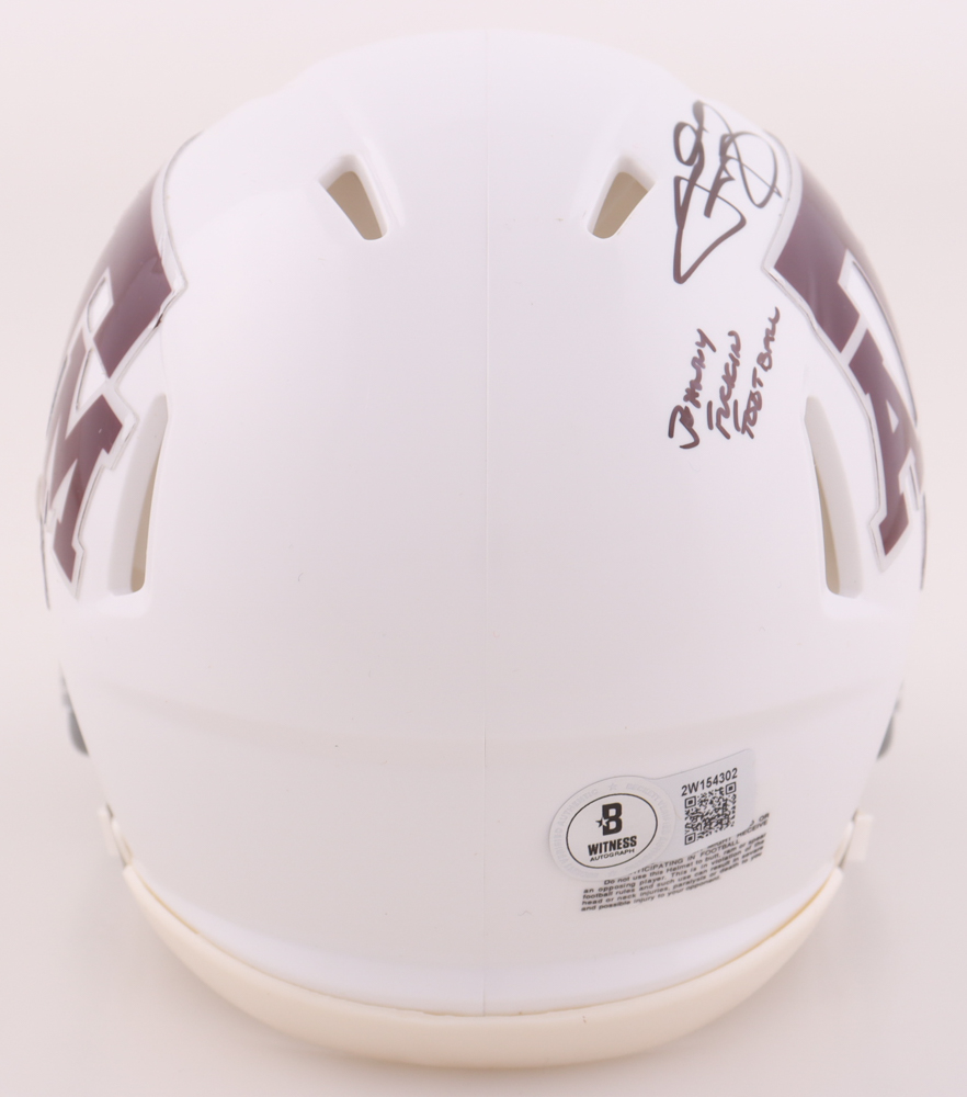 Johnny Manziel Signed Texas A&M Aggies Speed Mini Helmet Inscribed "Johnny F***** Football" & "'12 Heisman" (Beckett) at PristineAuction.com Johnny Manziel Signed Texas A&M Aggies Speed Mini Helmet Inscribed "Johnny F***** Football" & "'12 Heisman" (Beckett) at PristineAuction.com