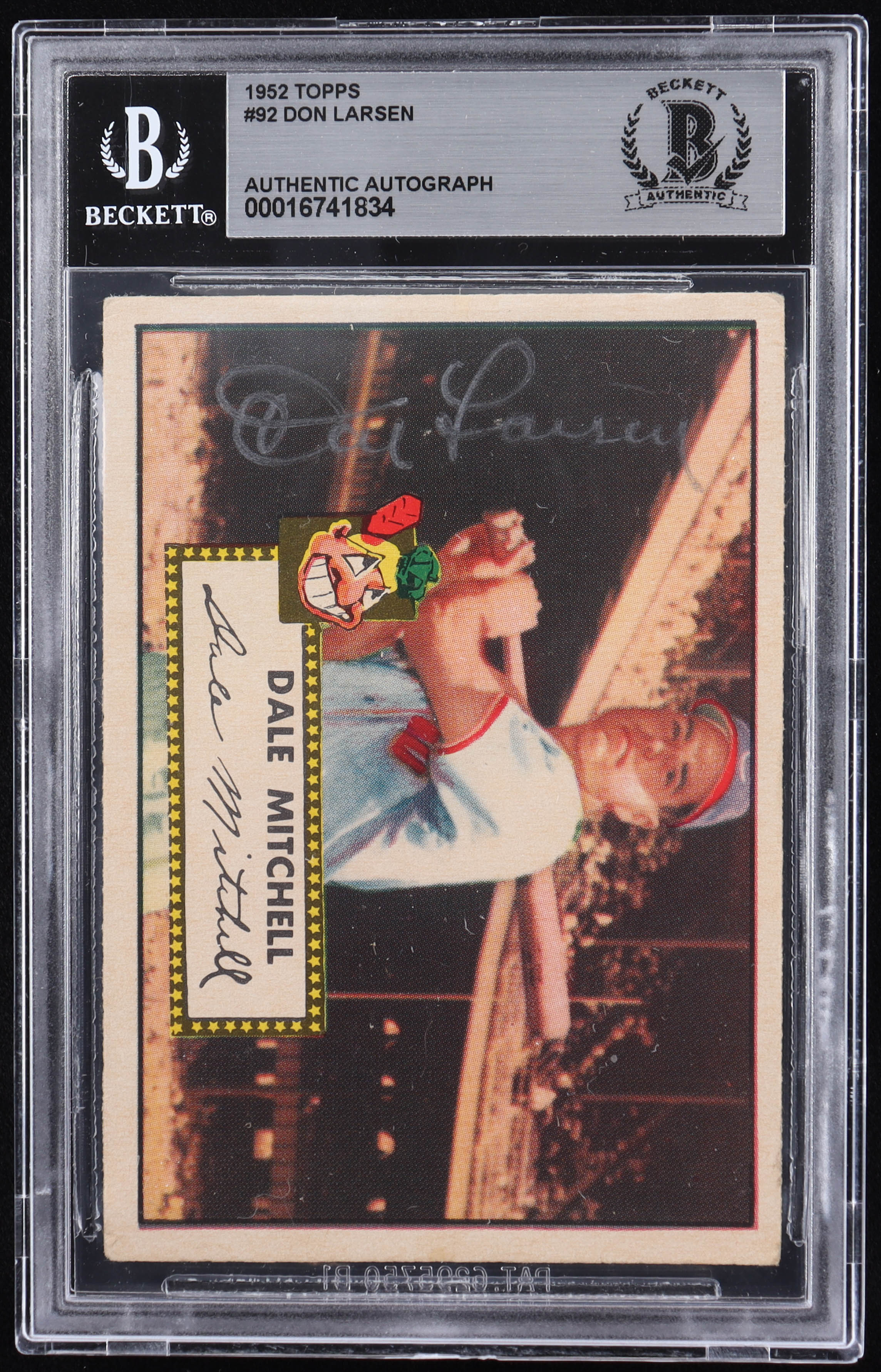Don Larsen Signed 1952 Topps #92 Dale Mitchell (BGS) at PristineAuction.com Don Larsen Signed 1952 Topps #92 Dale Mitchell (BGS) at PristineAuction.com
