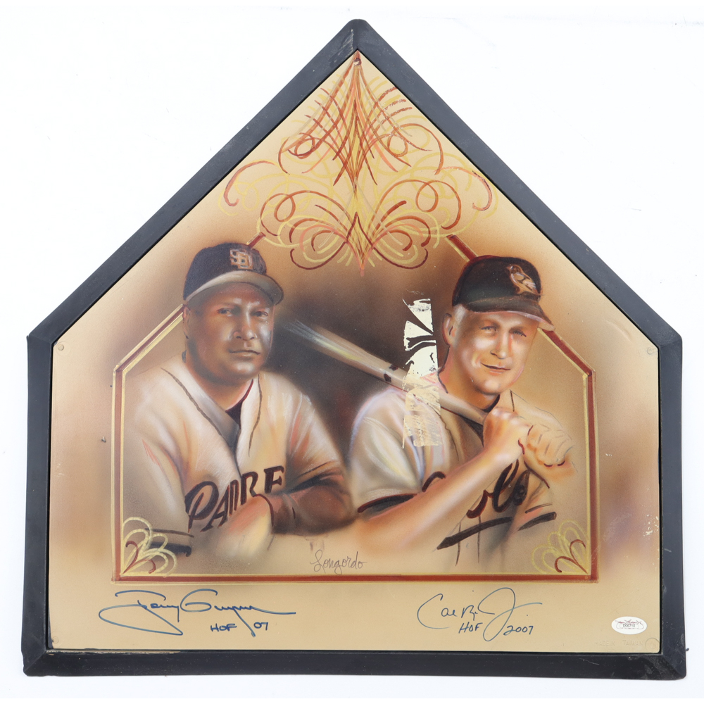 Tony Gwynn & Cal Ripken Jr. Signed Hand-Painted Home Base Plate ...