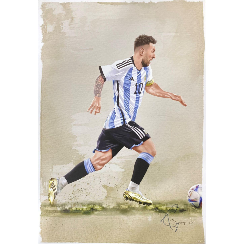 Reproduction d'art FC Barcelona - Messi Vintage | Posters, tableaux