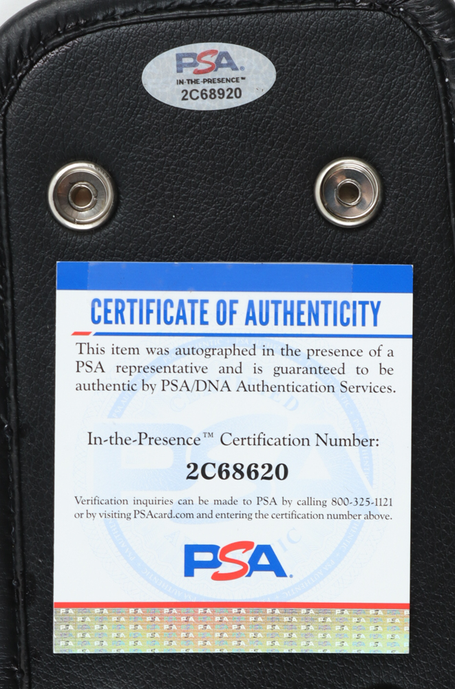 GOLDBERG Signed Big Gold Heavyweight Championship Belt Inscribed "Who's Next?" (PSA) at PristineAuction.com GOLDBERG Signed Big Gold Heavyweight Championship Belt Inscribed "Who's Next?" (PSA) at PristineAuction.com