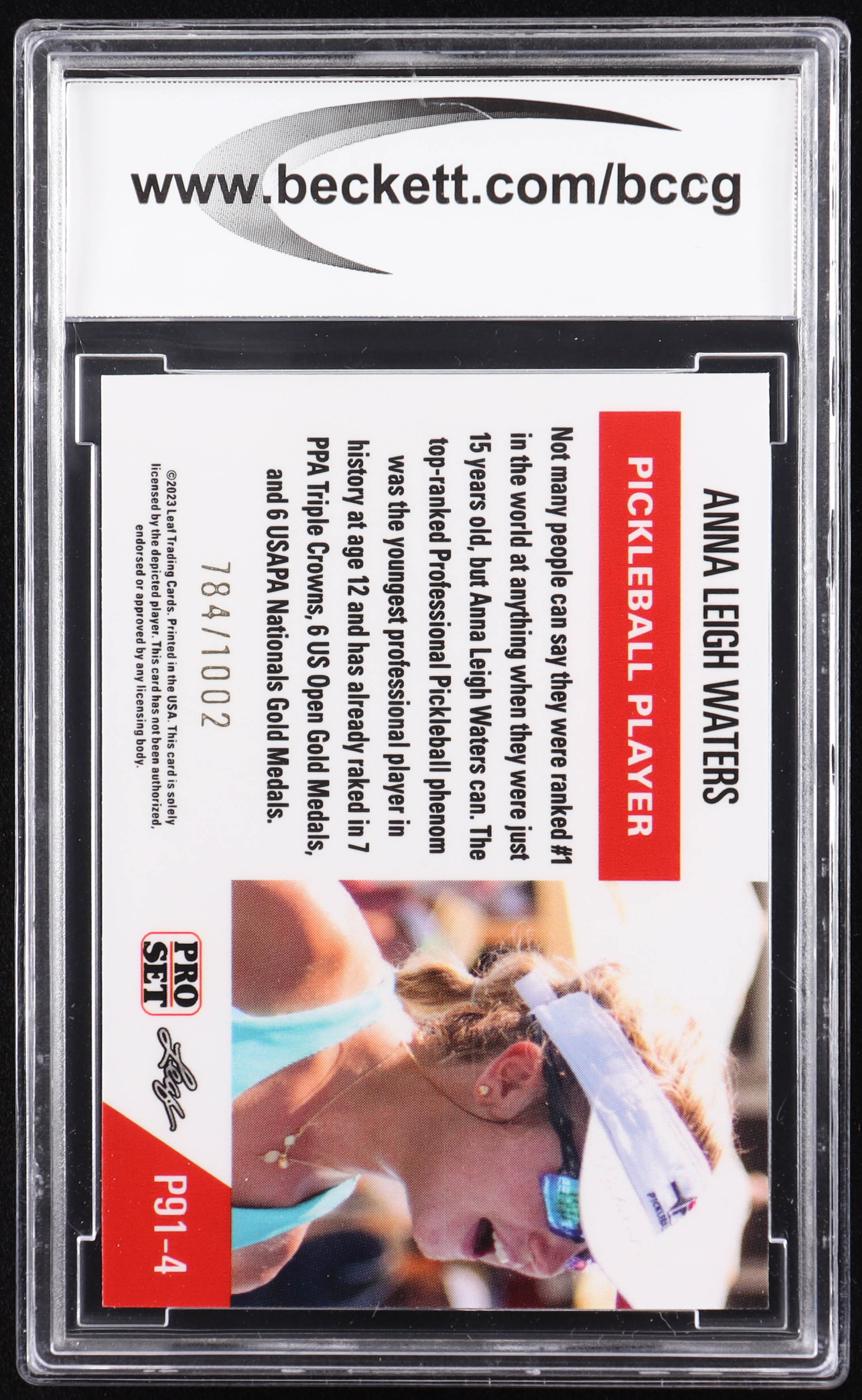 Anna Leigh Waters 2023 Leaf Web Exclusives '91 Pro Set #P914 #784/1002 (BCCG 10) at PristineAuction.com Anna Leigh Waters 2023 Leaf Web Exclusives '91 Pro Set #P914 #784/1002 (BCCG 10) at PristineAuction.com