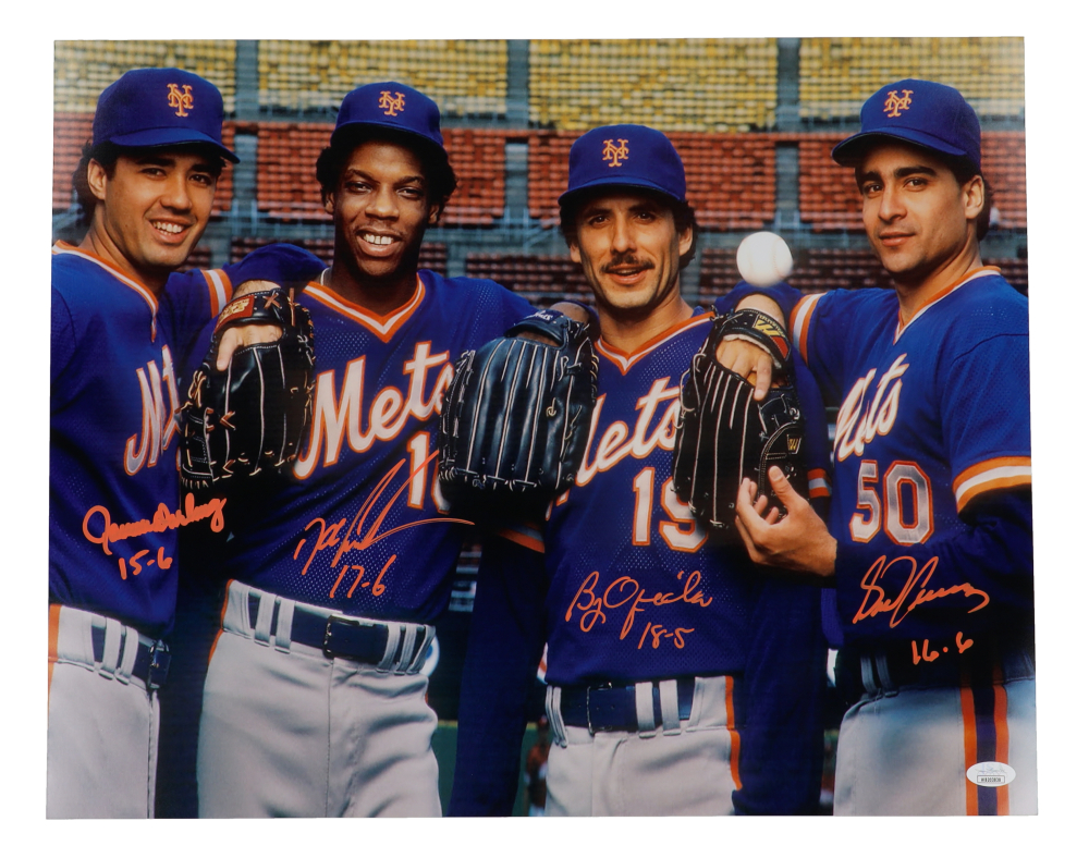 Mets 16x20 Photo Signed by (4) with Ron Darling, Doc Gooden, Sid ...