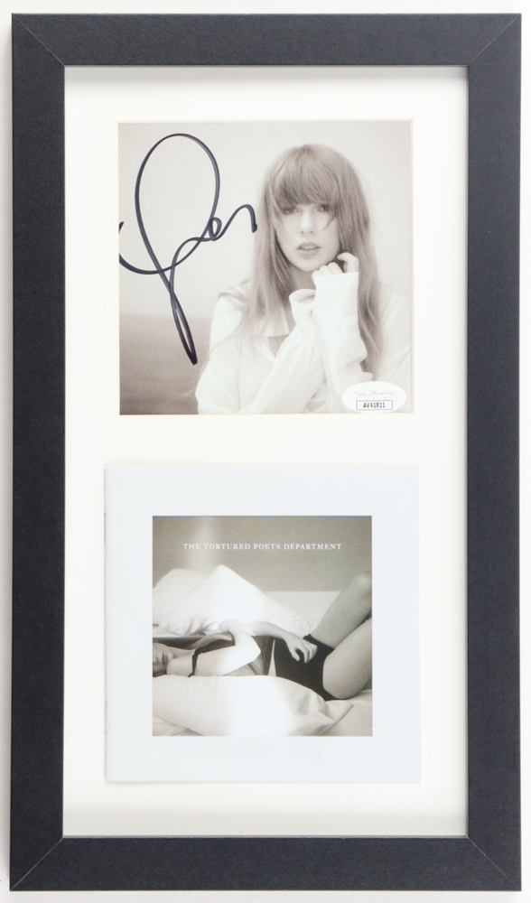 Taylor Swift Signed Custom Framed "The Tortured Poets Department" CD Album Insert Display (JSA) at PristineAuction.com Taylor Swift Signed Custom Framed "The Tortured Poets Department" CD Album Insert Display (JSA) at PristineAuction.com