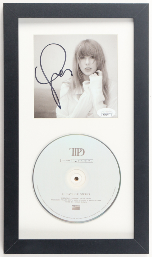 Taylor Swift Signed Custom Framed "The Tortured Poets Department" CD Album Insert Display With Disc (JSA) at PristineAuction.com Taylor Swift Signed Custom Framed "The Tortured Poets Department" CD Album Insert Display With Disc (JSA) at PristineAuction.com