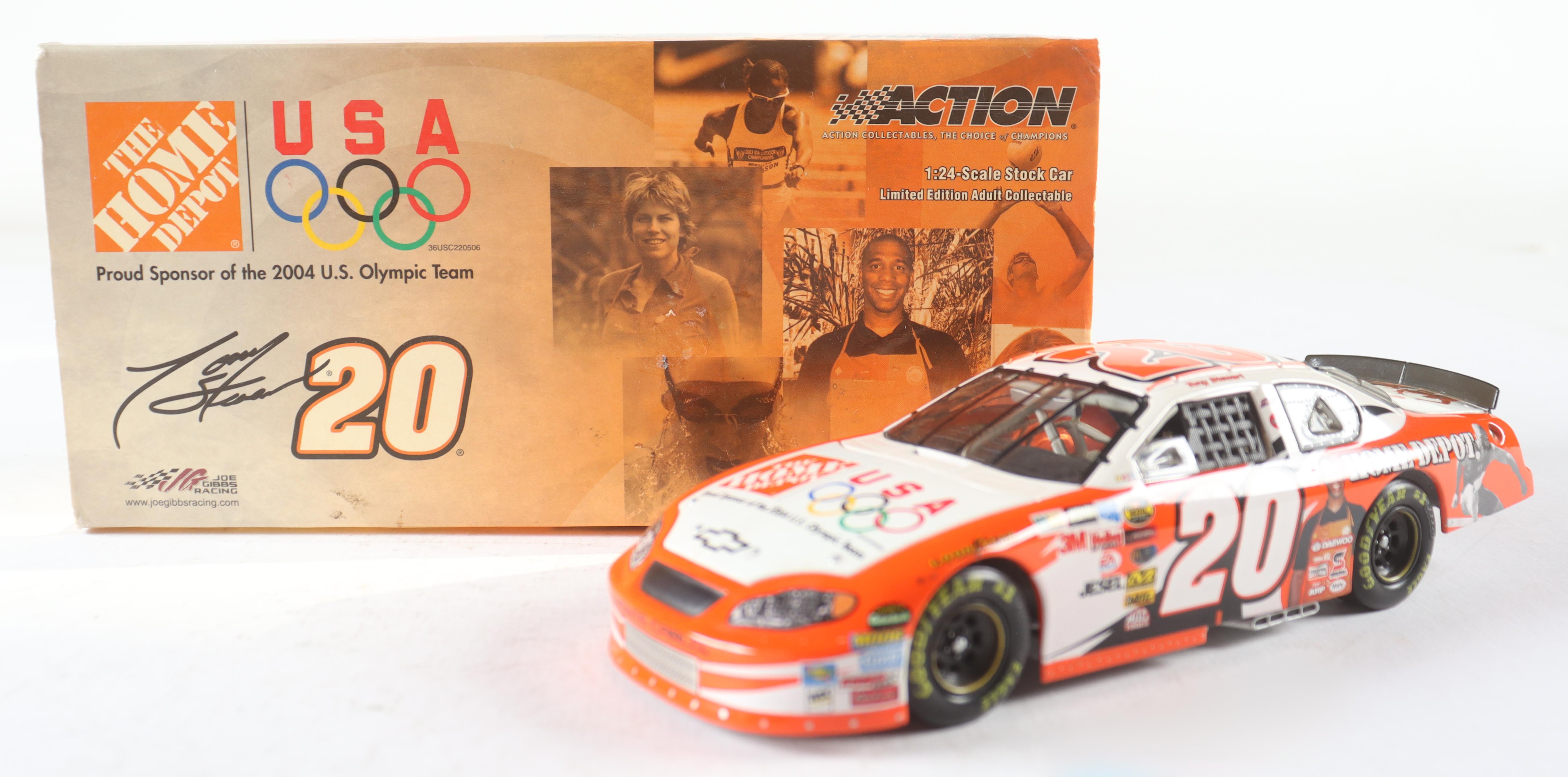 Tony Stewart LE #20 Home Depot / 2004 U.S. Olympics 2004 Monte Carlo 1:24 Die-Cast Car at PristineAuction.com Tony Stewart LE #20 Home Depot / 2004 U.S. Olympics 2004 Monte Carlo 1:24 Die-Cast Car at PristineAuction.com