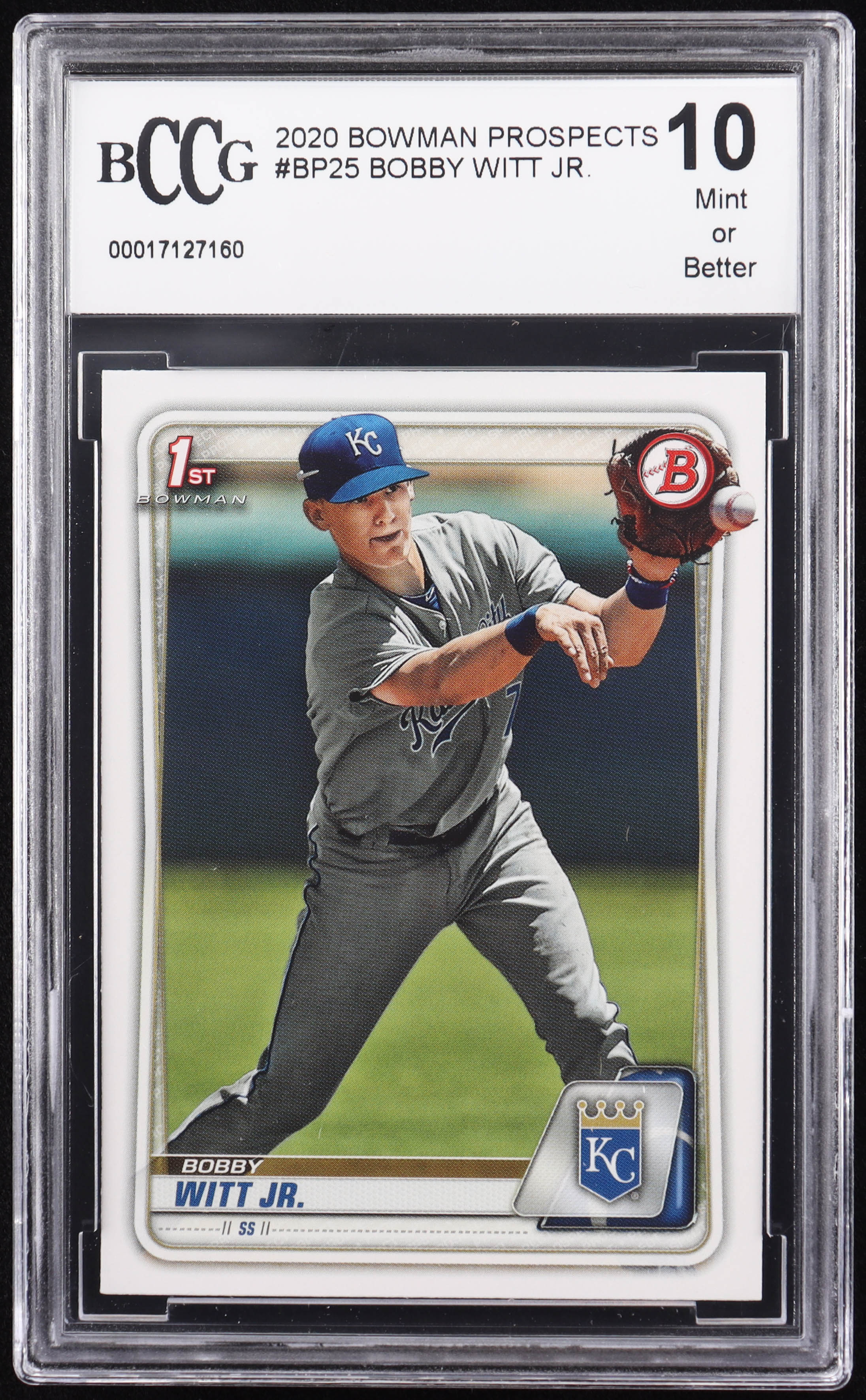 Bobby Witt Jr. 2020 Bowman Prospects #BP25 RC (BCCG 10) at PristineAuction.com Bobby Witt Jr. 2020 Bowman Prospects #BP25 RC (BCCG 10) at PristineAuction.com