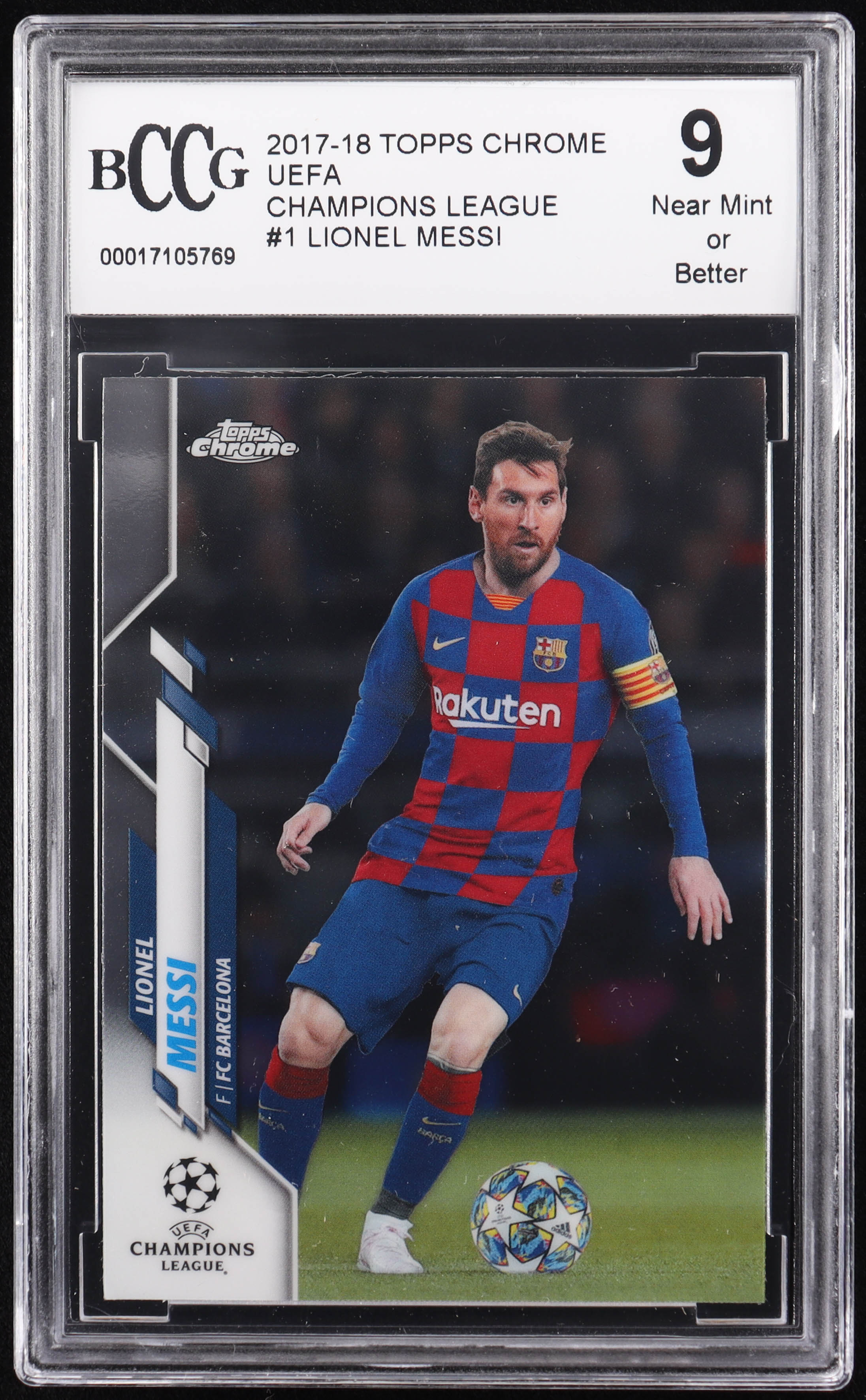 Lionel Messi 2019-20 Topps Chrome UEFA Champions League #1 (BCCG 9) at PristineAuction.com Lionel Messi 2019-20 Topps Chrome UEFA Champions League #1 (BCCG 9) at PristineAuction.com