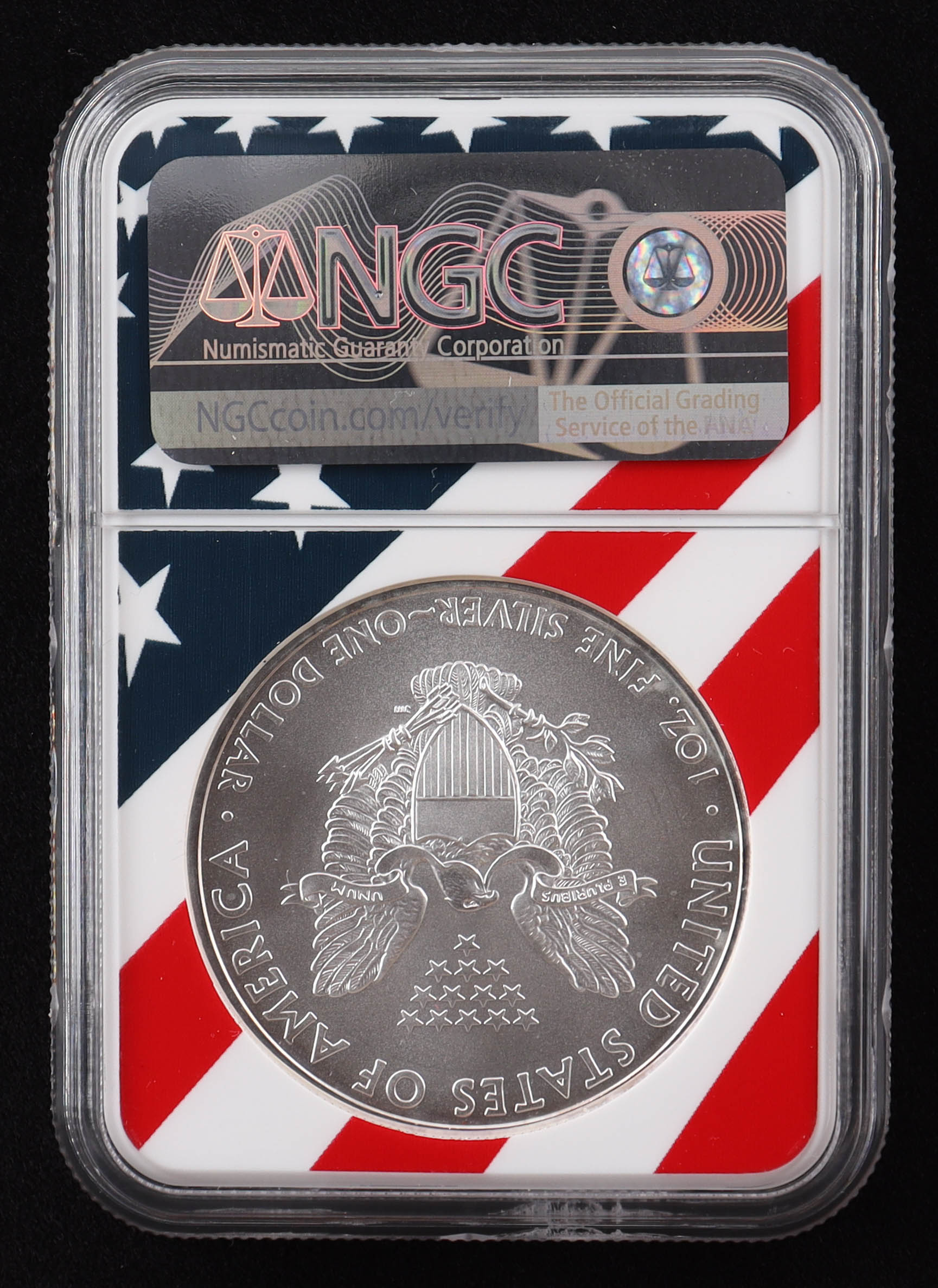 2009 American Silver Eagle - American Flag Core (NGC MS69) at PristineAuction.com 2009 American Silver Eagle - American Flag Core (NGC MS69) at PristineAuction.com
