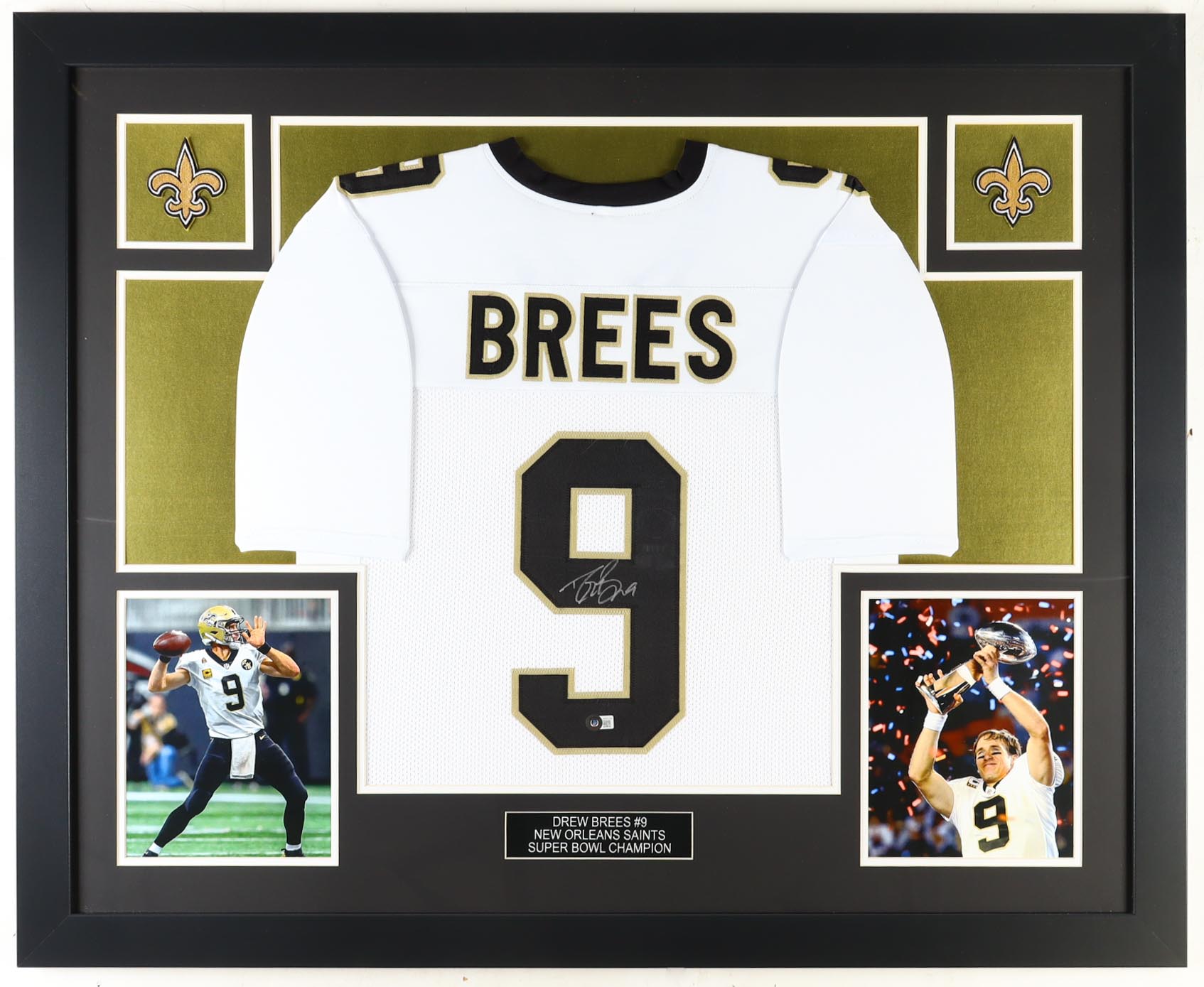 Drew Brees Signed Custom Framed Jersey Display (Beckett) at PristineAuction.com Drew Brees Signed Custom Framed Jersey Display (Beckett) at PristineAuction.com