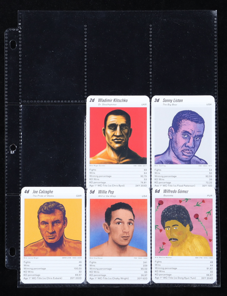 Switzerland Quartet Complete Boxing Set of (40) Cards including Muhammad Ali #7B, Mike Tyson #1B, Oscar De La Hoya #1D, Evander Holyfield #1A at PristineAuction.com Switzerland Quartet Complete Boxing Set of (40) Cards including Muhammad Ali #7B, Mike Tyson #1B, Oscar De La Hoya #1D, Evander Holyfield #1A at PristineAuction.com