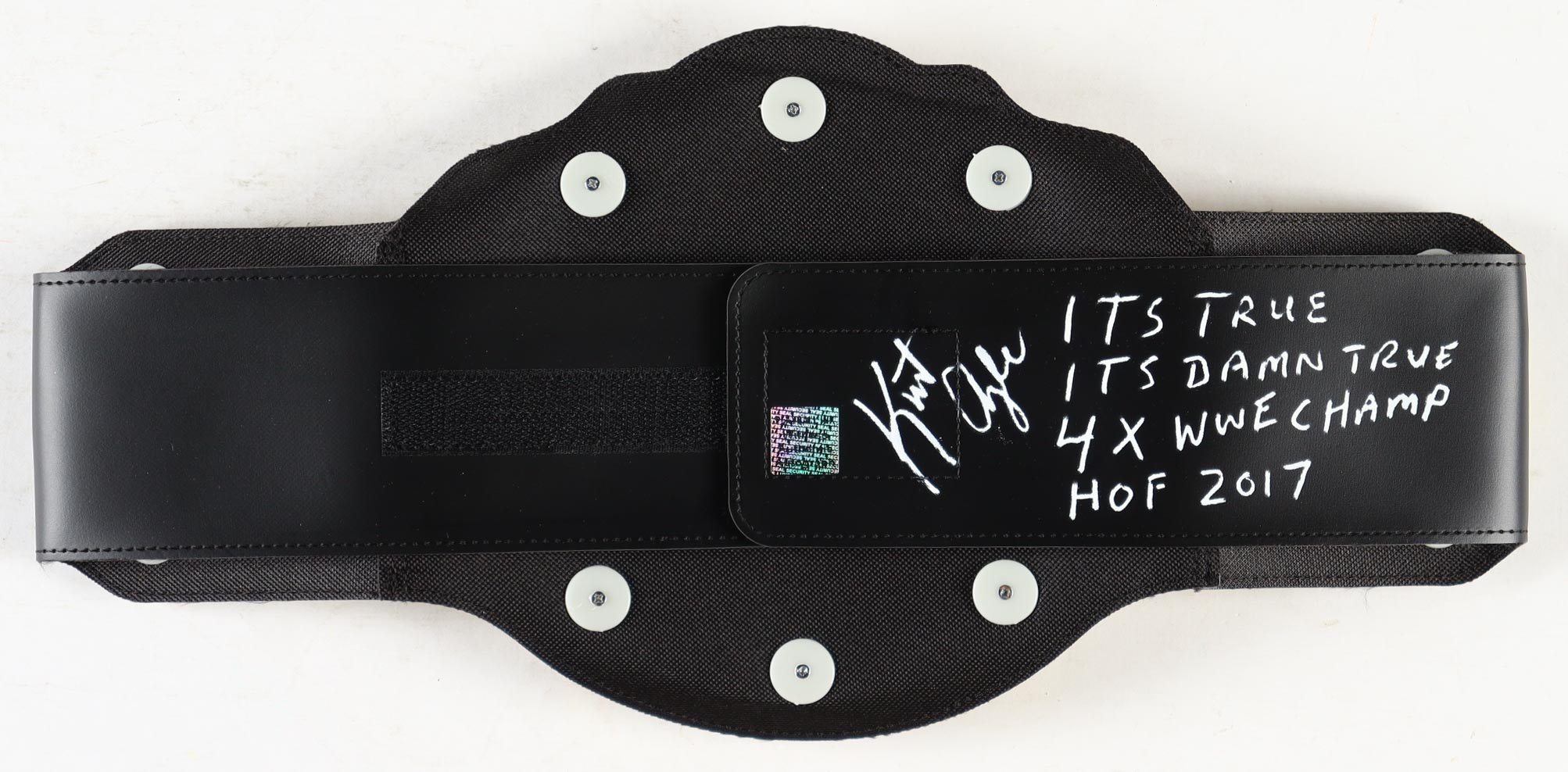 Kurt Angle Signed WWE Championship Belt Inscribed "Its True Its Damn True", "4x WWE Champ" & "HOF 2017" (Playball Ink) at PristineAuction.com Kurt Angle Signed WWE Championship Belt Inscribed "Its True Its Damn True", "4x WWE Champ" & "HOF 2017" (Playball Ink) at PristineAuction.com