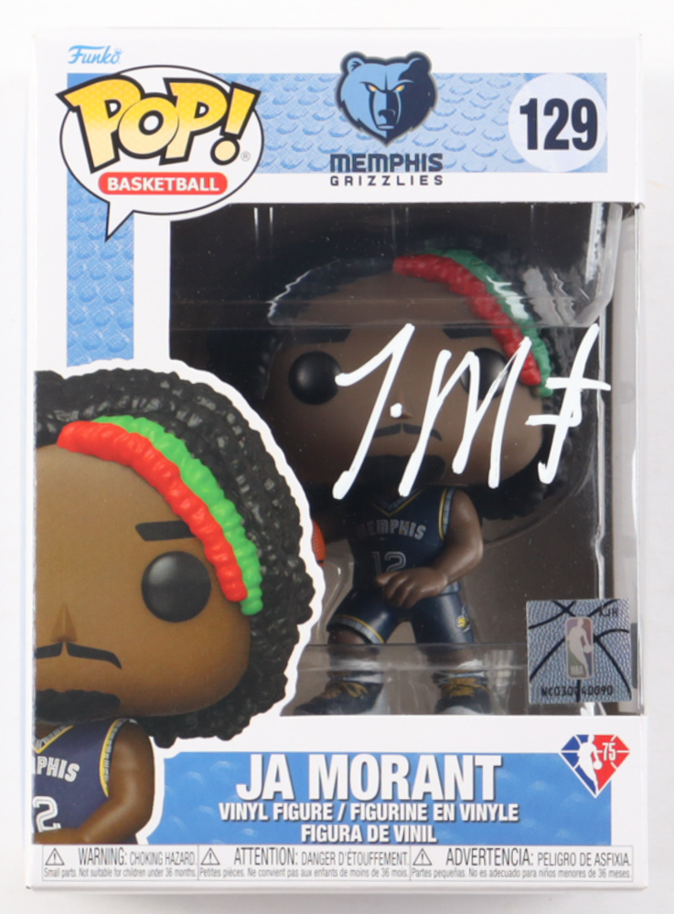 Ja Morant Signed Grizzlies #129 Funko Pop! NBA Vinyl Figure (Beckett) at PristineAuction.com Ja Morant Signed Grizzlies #129 Funko Pop! NBA Vinyl Figure (Beckett) at PristineAuction.com