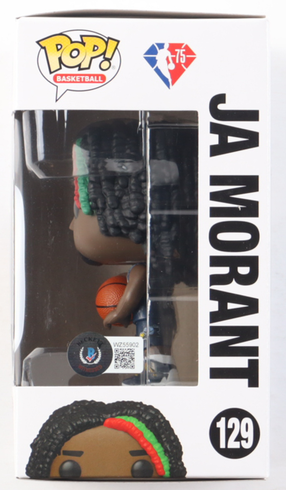 Ja Morant Signed Grizzlies #129 Funko Pop! NBA Vinyl Figure (Beckett) at PristineAuction.com Ja Morant Signed Grizzlies #129 Funko Pop! NBA Vinyl Figure (Beckett) at PristineAuction.com