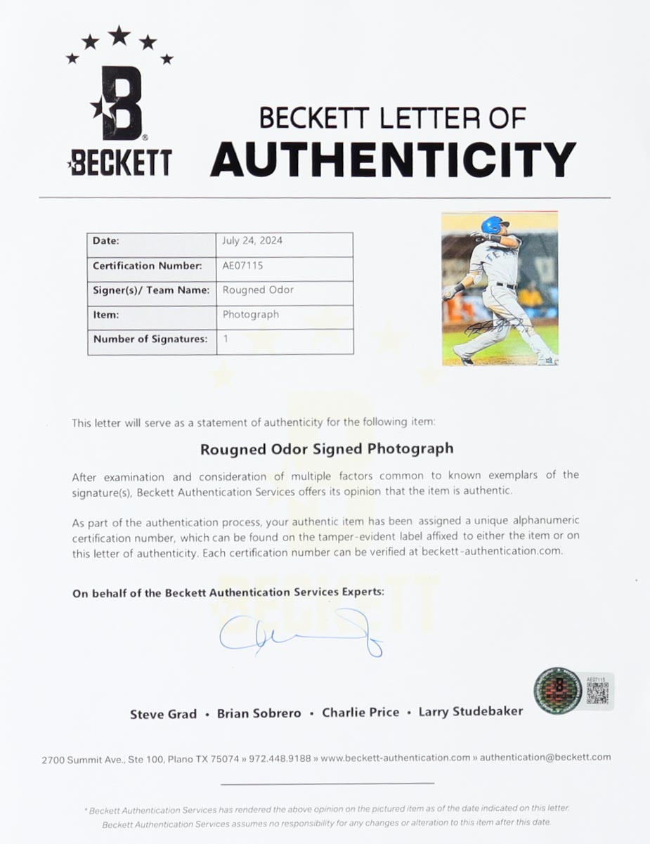 Rougned Odor Signed Rangers Custom Framed Photo Display (Beckett) at PristineAuction.com Rougned Odor Signed Rangers Custom Framed Photo Display (Beckett) at PristineAuction.com