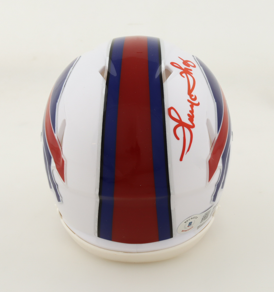 Thurman Thomas Signed Bills Speed Mini Helmet Inscribed "HOF 07 ...