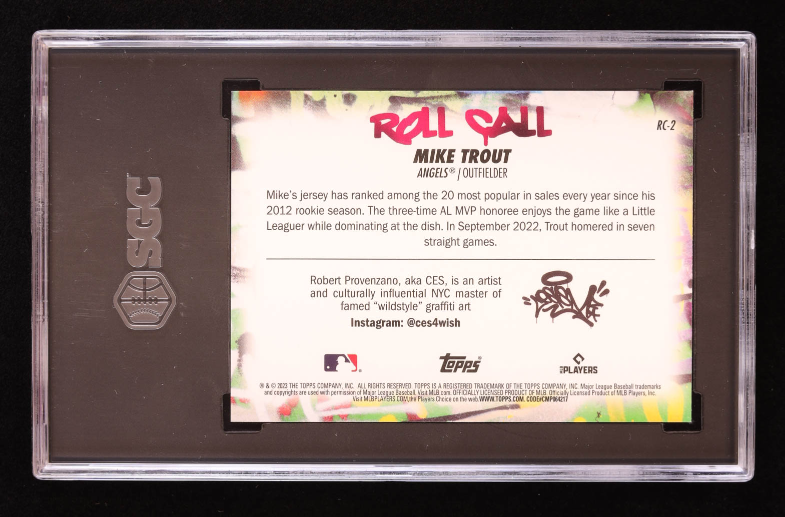 Mike Trout 2023 Topps Big League Roll Call Wildstyle Edition #RC2 (SGC 10) at PristineAuction.com Mike Trout 2023 Topps Big League Roll Call Wildstyle Edition #RC2 (SGC 10) at PristineAuction.com