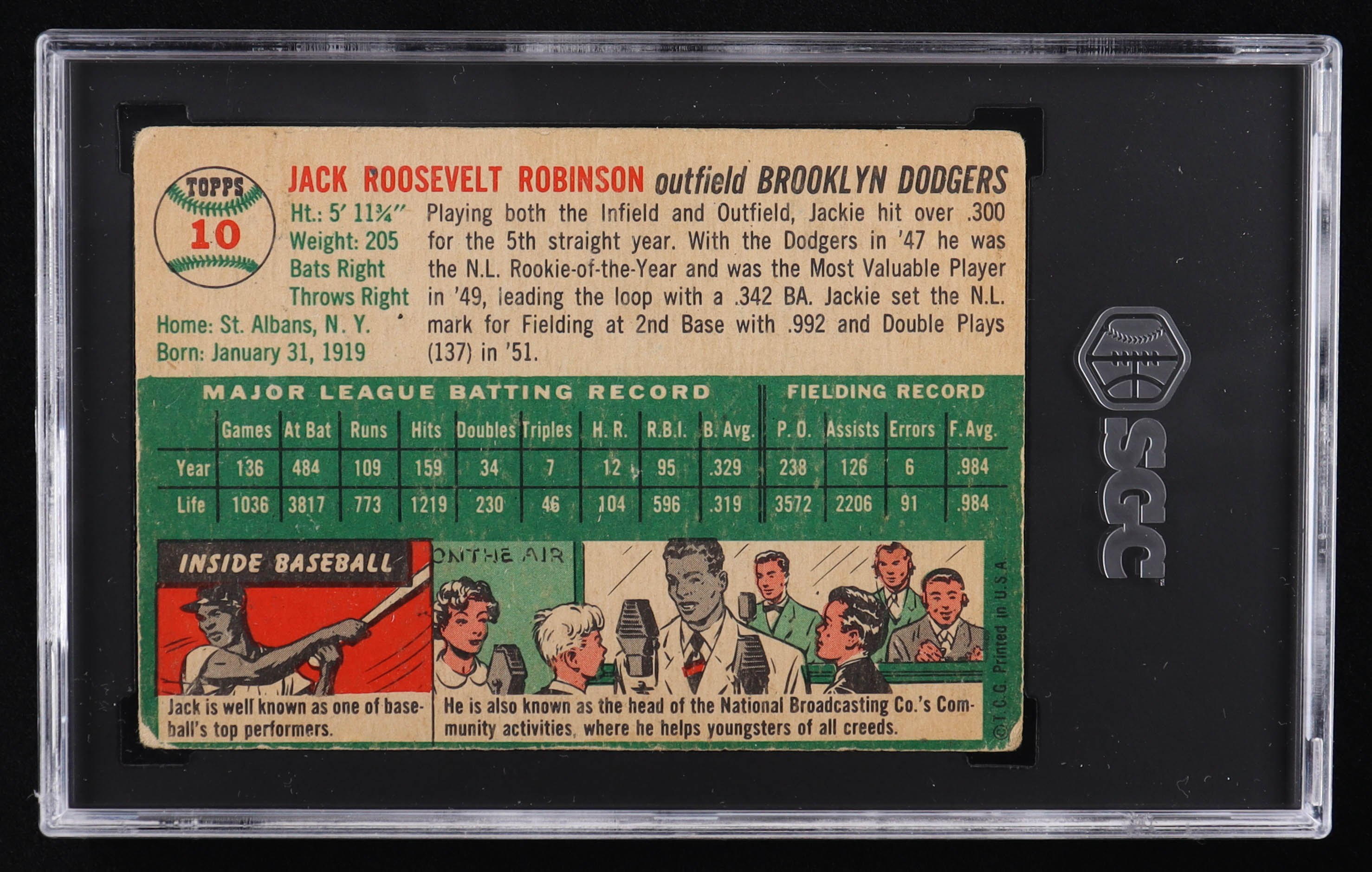 Jackie Robinson 1954 Topps #10 (SGC 2) | Pristine Auction