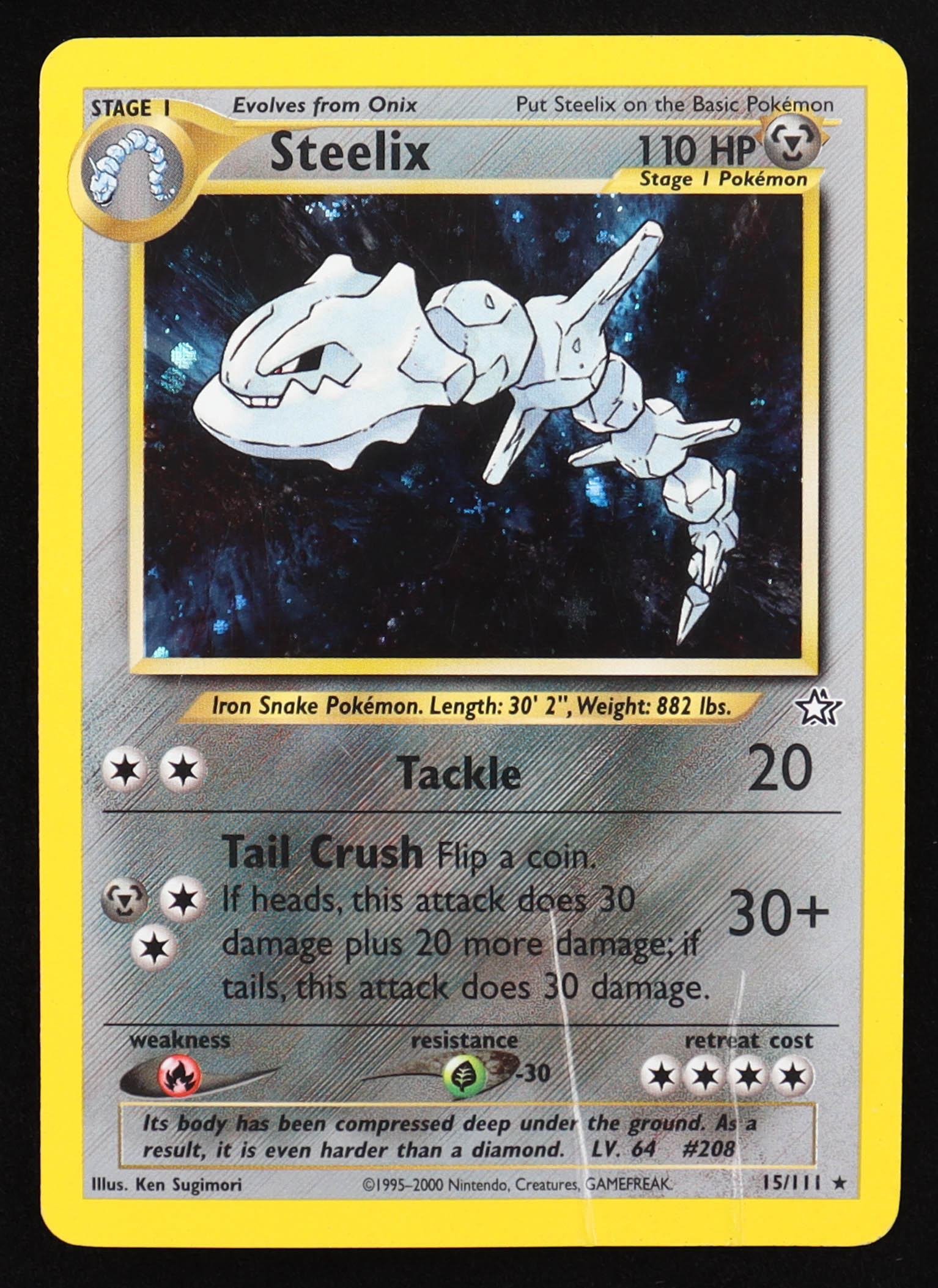 Steelix Pokemon 2000 Neo Genesis #15 Holo at PristineAuction.com Steelix Pokemon 2000 Neo Genesis #15 Holo at PristineAuction.com