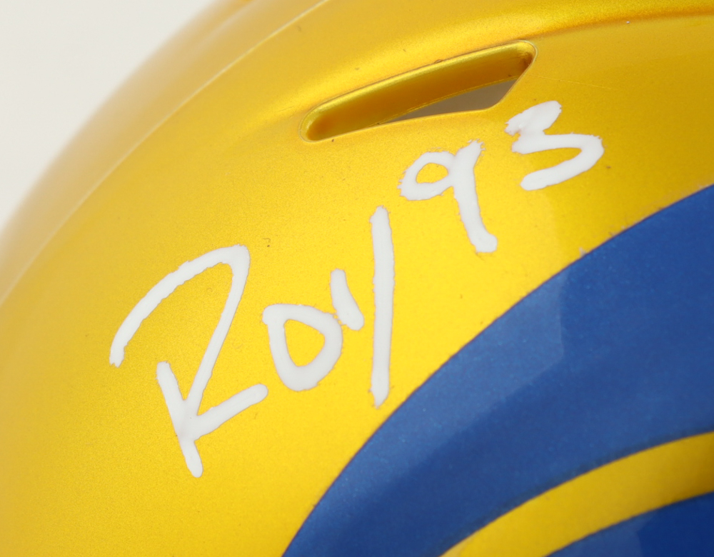 Jerome Bettis Signed Rams Flash Alternate Speed Mini Helmet Inscribed "ROY 93" & "The Bus" (Beckett) at PristineAuction.com Jerome Bettis Signed Rams Flash Alternate Speed Mini Helmet Inscribed "ROY 93" & "The Bus" (Beckett) at PristineAuction.com