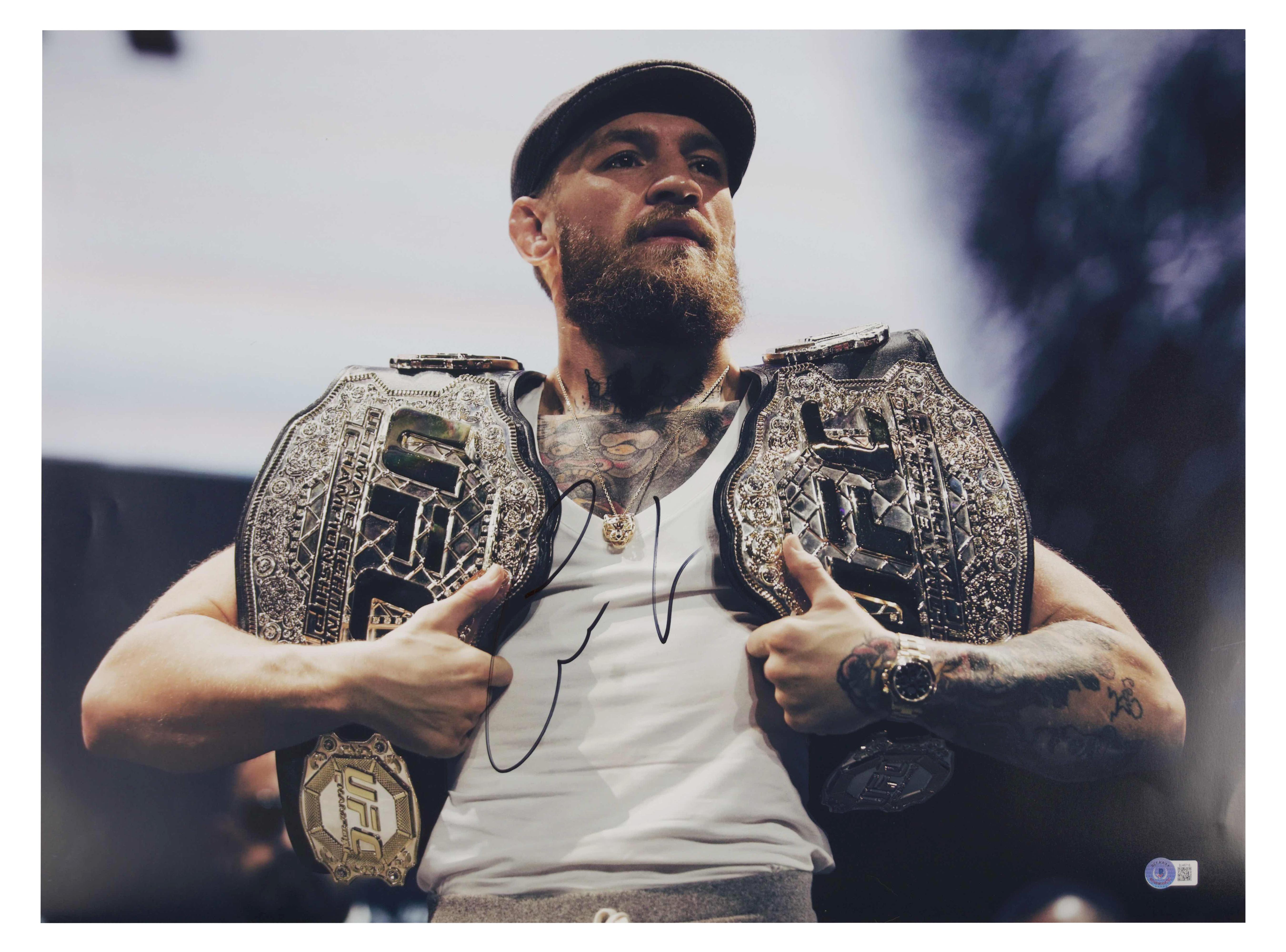 Conor McGregor Signed UFC 18x24 Photo (Beckett) at PristineAuction.com Conor McGregor Signed UFC 18x24 Photo (Beckett) at PristineAuction.com